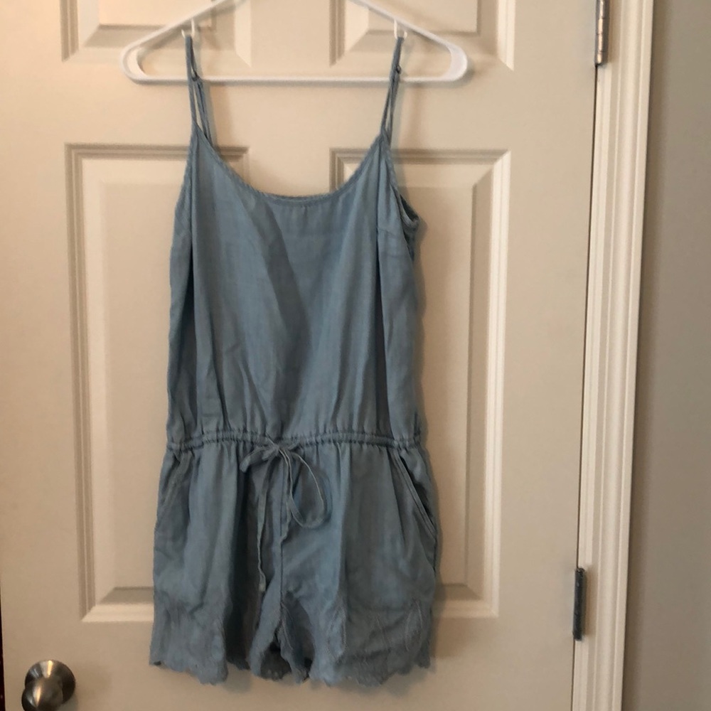 Light denim sleeveless romper